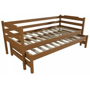 Dětská postel s výsuvnou přistýlkou DPV 014 (Rozměr: 90 x 190 cm, Barva dřeva: moření dub)
