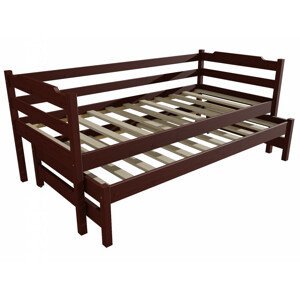Dětská postel s výsuvnou přistýlkou DPV 014 (Rozměr: 90 x 200 cm, Barva dřeva: moření ořech)