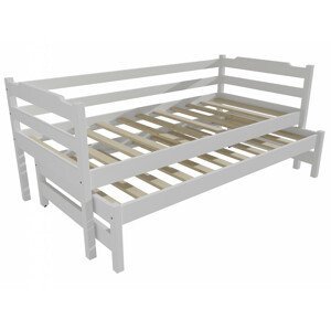 Dětská postel s výsuvnou přistýlkou DPV 014 (Rozměr: 90 x 200 cm, Barva dřeva: barva bílá)