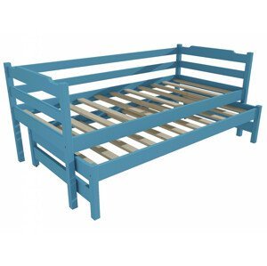 Dětská postel s výsuvnou přistýlkou DPV 014 (Rozměr: 90 x 200 cm, Barva dřeva: barva modrá)