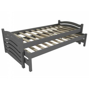 Dětská postel s výsuvnou přistýlkou DPV 015 (Rozměr: 90 x 190 cm, Barva dřeva: barva šedá)
