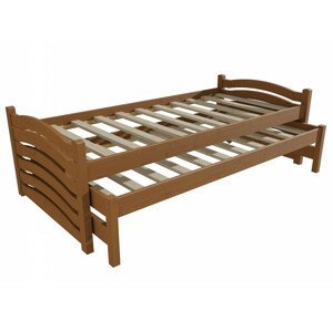 Dětská postel s výsuvnou přistýlkou DPV 015 (Rozměr: 80 x 180 cm, Barva dřeva: moření dub)