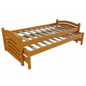 Dětská postel s výsuvnou přistýlkou DPV 015 (Rozměr: 90 x 190 cm, Barva dřeva: moření olše)