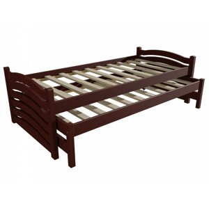 Dětská postel s výsuvnou přistýlkou DPV 015 (Rozměr: 90 x 190 cm, Barva dřeva: moření ořech)