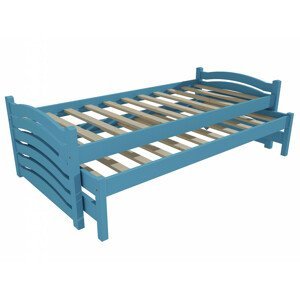 Dětská postel s výsuvnou přistýlkou DPV 015 (Rozměr: 90 x 190 cm, Barva dřeva: barva modrá)