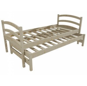Dětská postel s výsuvnou přistýlkou DPV 016 (Rozměr: 90 x 190 cm, Barva dřeva: surové dřevo)
