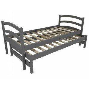 Dětská postel s výsuvnou přistýlkou DPV 016 (Rozměr: 90 x 190 cm, Barva dřeva: barva šedá)