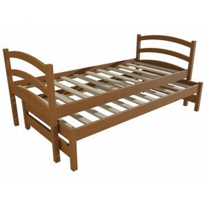 Dětská postel s výsuvnou přistýlkou DPV 016 (Rozměr: 90 x 190 cm, Barva dřeva: moření dub)