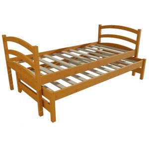 Dětská postel s výsuvnou přistýlkou DPV 016 (Rozměr: 90 x 190 cm, Barva dřeva: moření olše)