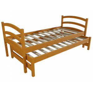 Dětská postel s výsuvnou přistýlkou DPV 016 (Rozměr: 90 x 200 cm, Barva dřeva: moření olše)