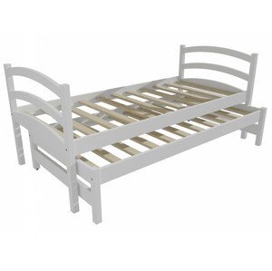 Dětská postel s výsuvnou přistýlkou DPV 016 (Rozměr: 90 x 190 cm, Barva dřeva: barva bílá)
