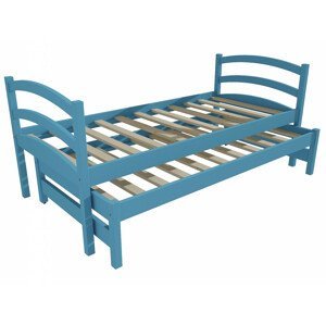 Dětská postel s výsuvnou přistýlkou DPV 016 (Rozměr: 90 x 190 cm, Barva dřeva: barva modrá)