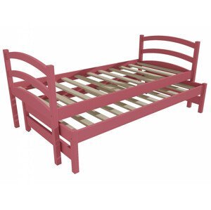 Dětská postel s výsuvnou přistýlkou DPV 016 (Rozměr: 80 x 180 cm, Barva dřeva: barva růžová)