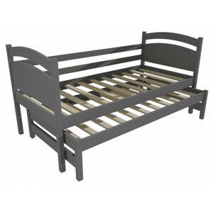 Dětská postel s výsuvnou přistýlkou DPV 019 (Rozměr: 90 x 200 cm, Barva dřeva: barva šedá)