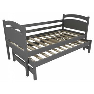 Dětská postel s výsuvnou přistýlkou DPV 019 (Rozměr: 80 x 180 cm, Barva dřeva: barva šedá)