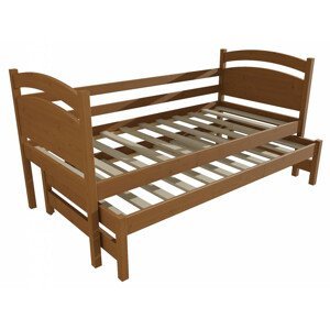 Dětská postel s výsuvnou přistýlkou DPV 019 (Rozměr: 90 x 190 cm, Barva dřeva: moření dub)