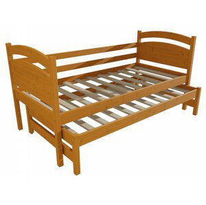 Dětská postel s výsuvnou přistýlkou DPV 019 (Rozměr: 90 x 200 cm, Barva dřeva: moření olše)