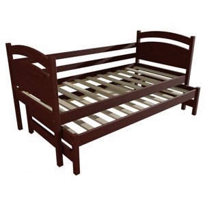 Dětská postel s výsuvnou přistýlkou DPV 019 (Rozměr: 90 x 190 cm, Barva dřeva: moření ořech)
