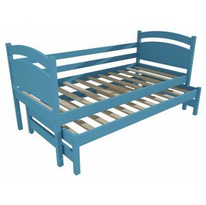 Dětská postel s výsuvnou přistýlkou DPV 019 (Rozměr: 90 x 200 cm, Barva dřeva: barva modrá)