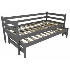 Dětská postel s výsuvnou přistýlkou DPV 021 (Rozměr: 90 x 190 cm, Barva dřeva: barva šedá)