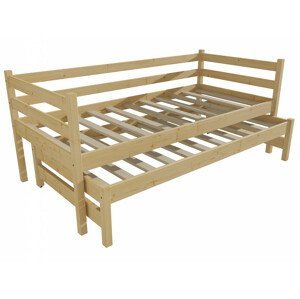 Dětská postel s výsuvnou přistýlkou DPV 021 (Rozměr: 90 x 190 cm, Barva dřeva: bezbarvý lak)