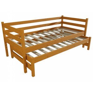 Dětská postel s výsuvnou přistýlkou DPV 021 (Rozměr: 90 x 200 cm, Barva dřeva: moření olše)