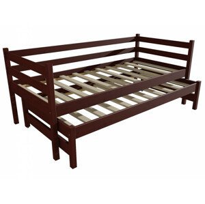 Dětská postel s výsuvnou přistýlkou DPV 021 (Rozměr: 90 x 190 cm, Barva dřeva: moření ořech)