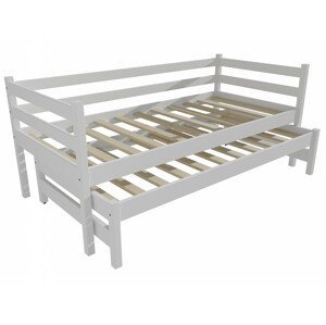 Dětská postel s výsuvnou přistýlkou DPV 021 (Rozměr: 90 x 190 cm, Barva dřeva: barva bílá)