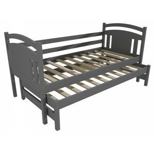 Dětská postel s výsuvnou přistýlkou DPV 022 (Rozměr: 90 x 190 cm, Barva dřeva: barva šedá)