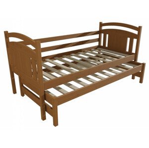 Dětská postel s výsuvnou přistýlkou DPV 022 (Rozměr: 90 x 190 cm, Barva dřeva: moření dub)