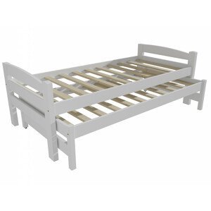 Dětská postel s výsuvnou přistýlkou DPV 024 (Rozměr: 90 x 200 cm, Barva dřeva: barva bílá)