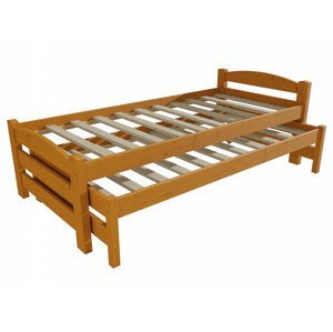 Dětská postel s výsuvnou přistýlkou DPV 025 (Rozměr: 90 x 190 cm, Barva dřeva: moření olše)