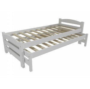 Dětská postel s výsuvnou přistýlkou DPV 025 (Rozměr: 90 x 190 cm, Barva dřeva: barva bílá)