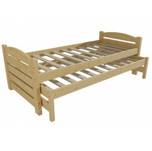 Dětská postel s výsuvnou přistýlkou DPV 026 (Rozměr: 90 x 190 cm, Barva dřeva: bezbarvý lak)