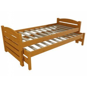 Dětská postel s výsuvnou přistýlkou DPV 026 (Rozměr: 90 x 190 cm, Barva dřeva: moření olše)