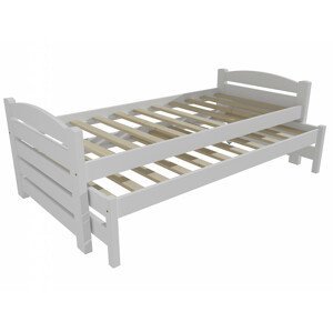 Dětská postel s výsuvnou přistýlkou DPV 026 (Rozměr: 90 x 190 cm, Barva dřeva: barva bílá)
