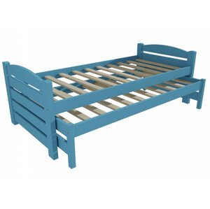Dětská postel s výsuvnou přistýlkou DPV 026 (Rozměr: 90 x 190 cm, Barva dřeva: barva modrá)
