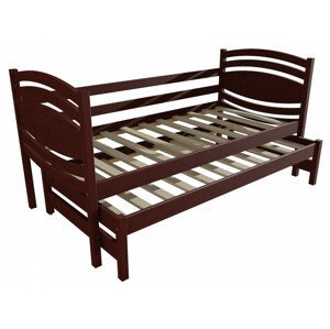 Dětská postel s výsuvnou přistýlkou DPV 027 (Rozměr: 90 x 190 cm, Barva dřeva: moření ořech)