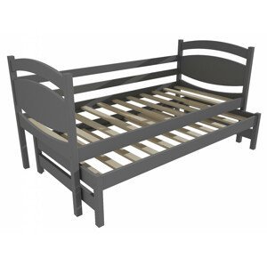 Dětská postel s výsuvnou přistýlkou DPV 028 (Rozměr: 90 x 190 cm, Barva dřeva: barva šedá)