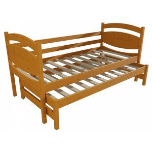 Dětská postel s výsuvnou přistýlkou DPV 028 (Rozměr: 80 x 180 cm, Barva dřeva: moření olše)