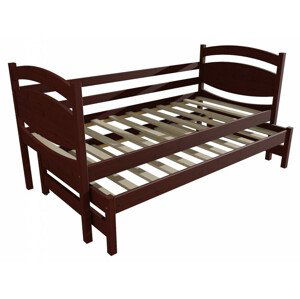 Dětská postel s výsuvnou přistýlkou DPV 028 (Rozměr: 80 x 190 cm, Barva dřeva: moření ořech)