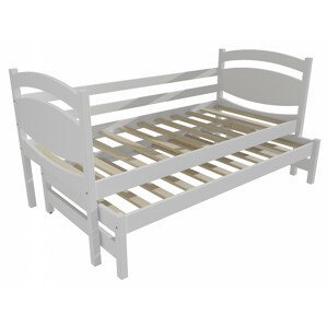 Dětská postel s výsuvnou přistýlkou DPV 028 (Rozměr: 90 x 200 cm, Barva dřeva: barva bílá)