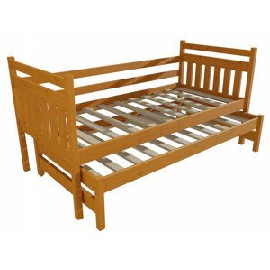 Dětská postel s výsuvnou přistýlkou DPV 029 (Rozměr: 90 x 190 cm, Barva dřeva: moření olše)