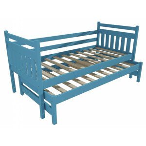 Dětská postel s výsuvnou přistýlkou DPV 029 (Rozměr: 80 x 190 cm, Barva dřeva: barva modrá)