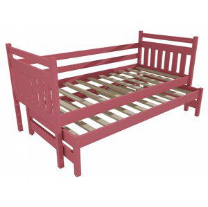 Dětská postel s výsuvnou přistýlkou DPV 029 (Rozměr: 90 x 190 cm, Barva dřeva: barva růžová)