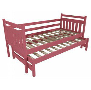 Dětská postel s výsuvnou přistýlkou DPV 029 (Rozměr: 80 x 180 cm, Barva dřeva: barva růžová)