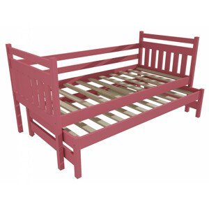 Dětská postel s výsuvnou přistýlkou DPV 029 (Rozměr: 80 x 190 cm, Barva dřeva: barva růžová)