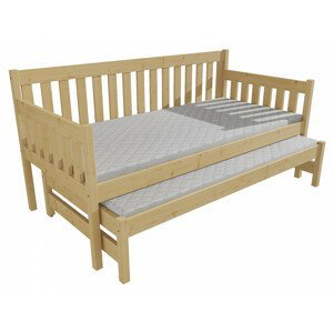 Dětská postel s výsuvnou přistýlkou M 006 NEW* (Rozměr: 90 x 180 cm, Barva dřeva: bezbarvý lak)