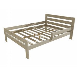 Dětská postel se zábranou VMK001C KIDS (Rozměr: 120 x 200 cm, Barva dřeva: surové dřevo)