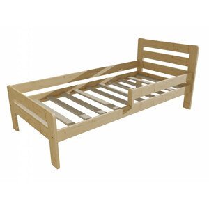 Dětská postel se zábranou VMK001C KIDS (Rozměr: 100 x 200 cm, Barva dřeva: bezbarvý lak)